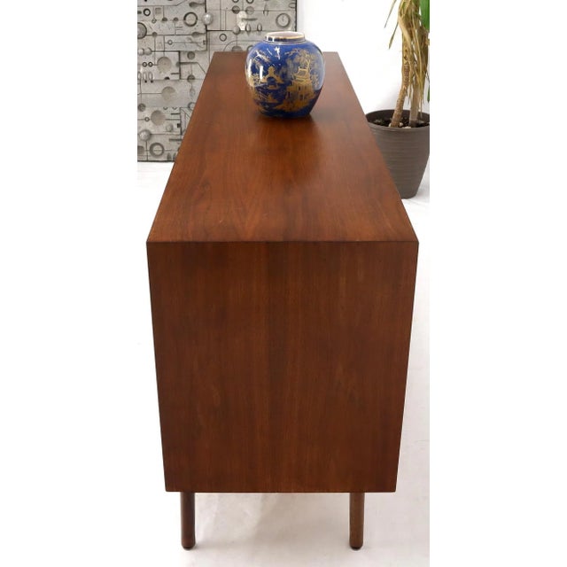 Sculptural Legs Long 9 Drawers Walnut Credenza Dresser with Doors For Sale - Image 11 of 13