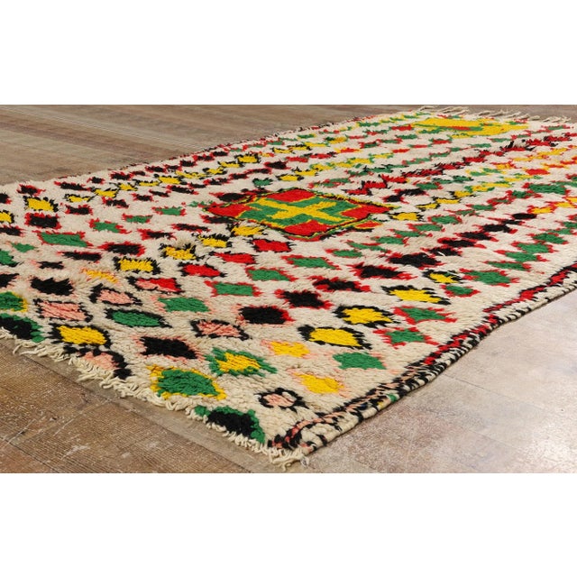 Textile Colorful Vintage Moroccan Azilal Rug - 05'04 X 08'07 For Sale - Image 7 of 9