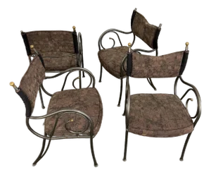 Set of 4 Shaver Howard Scrolled Metal Dining Chairs