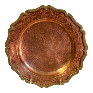 Early 20th Century Mixed Metal Scholar’s Stone Lotus Tray - Styled After Tony Duquette & James Mont For Sale