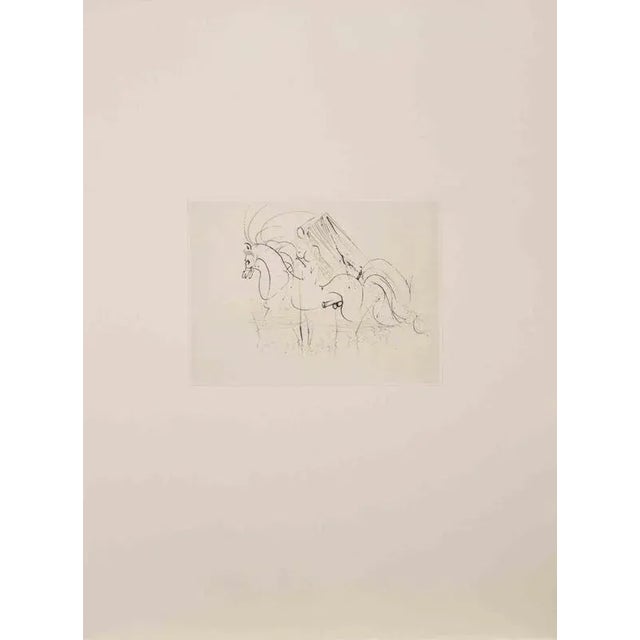 Etching and drypoint realized to illustrate Pierre Ronsard's "Les Amours de Cassandre". Published by Argillet, Paris, in...