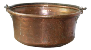 Copper Cauldron Forged Iron Handle, France