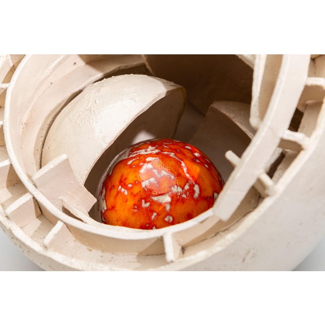 Shell Sculpture with Orange Core, 1970s, Ceramic For Sale - Image 9 of 17