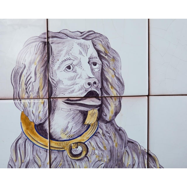 Pair of Dutch Delft Tile Panels of a Cat and Dog For Sale - Image 9 of 12