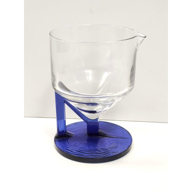 Vintage Postmodern Italian Blue Glass Pitcher, 1970s For Sale - Image 10 of 10