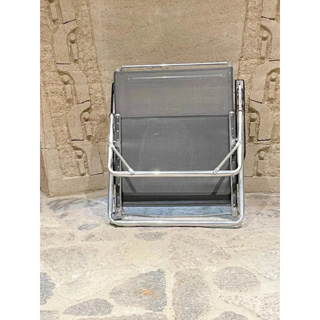 Mid-Century Modern Pair of Modern Folding Beach Lawn Chairs in Gray by Telescope Ny For Sale - Image 9 of 13