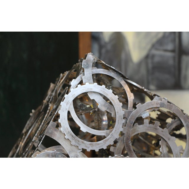 Mid 20th Century Abstract Artist Made Rotating Gear Cube For Sale - Image 5 of 8