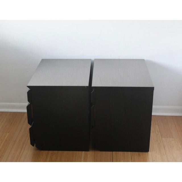 1990s Vintage Italian Giorgio Collection Snakewood Black Lacquered Three Drawer Nightstands Side Tables -a Pair For Sale - Image 11 of 18