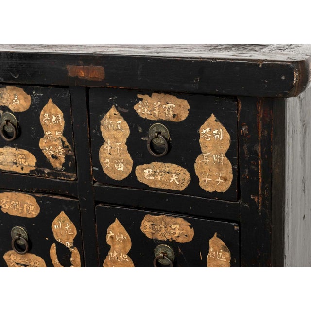 Wood Chinese Ebonized Wood Apothecary Chest, 19th C. For Sale - Image 7 of 11
