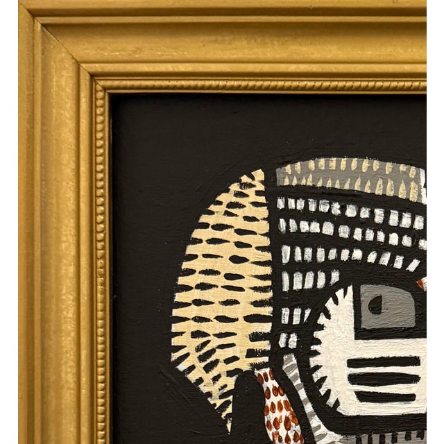 This painting, titled Memento Mori is an ode to vintage skull portraits. Framed in vintage gold frame, wired and ready to...