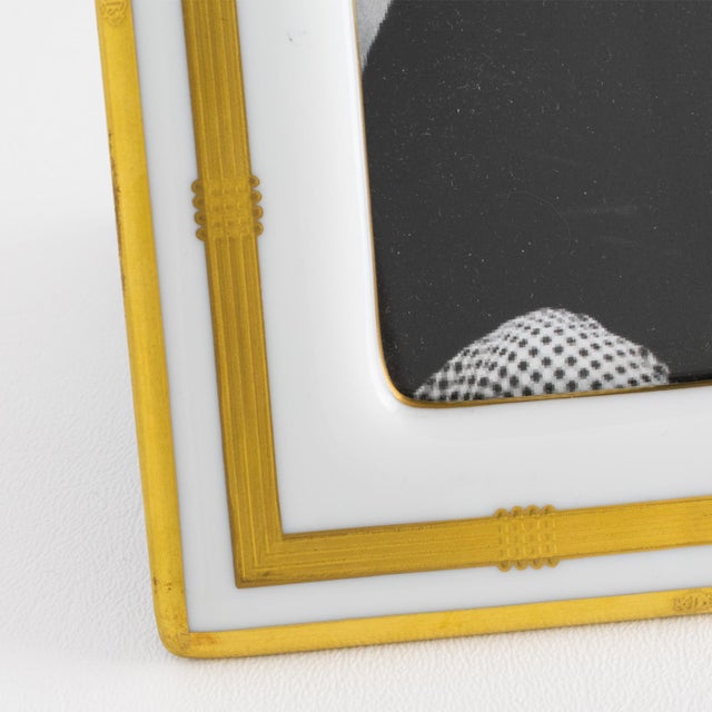 Christian Dior White and Gilded Ceramic Picture Frame, circa 1980 For Sale - Image 9 of 11
