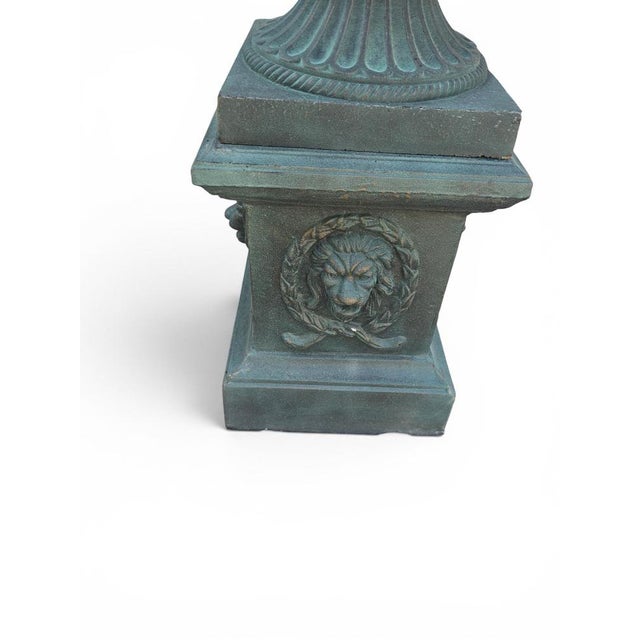Patinated Iron Garden Urns, Italy, 1990s, Set of 4 For Sale - Image 6 of 8