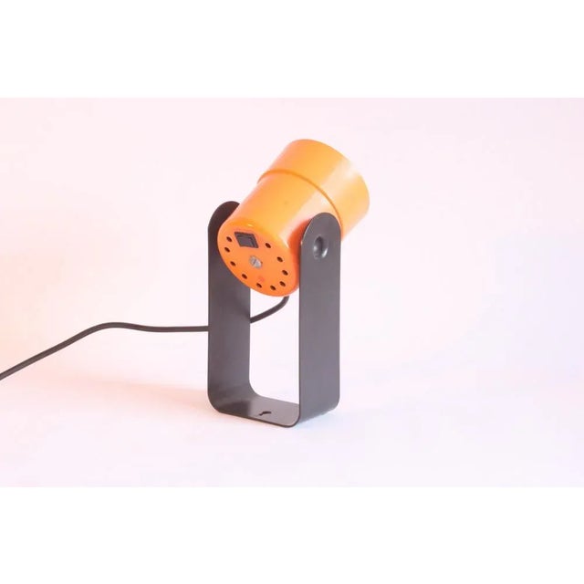 Black German Orange Table Lamp by Karl Lang for Sis Leuchten, 1976 For Sale - Image 8 of 12