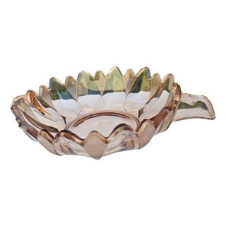 Art Deco Glass Bowl with Sonja Pattern from Schwepnitz, 1930s For Sale