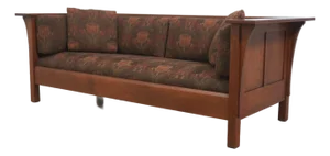 Stickley Mission Oak Arts & Crafts Tulip Upholstery Sofa