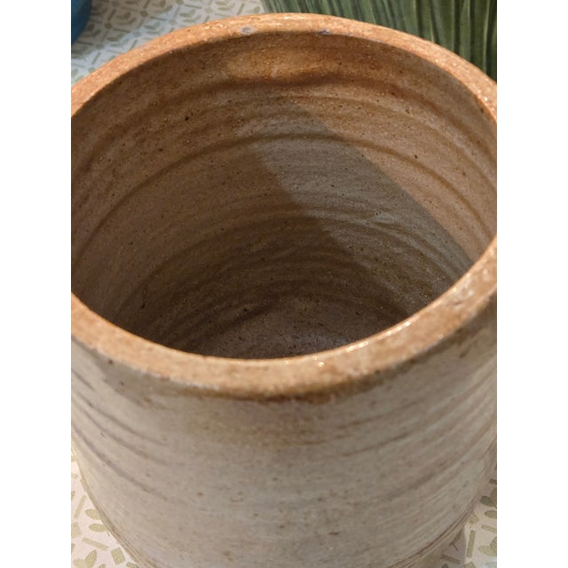 Vintage Heavy Pottery Vase Signed. Old world weathered finish pottery, Nice heavy so great for outdoors. 6.5 inches tall...