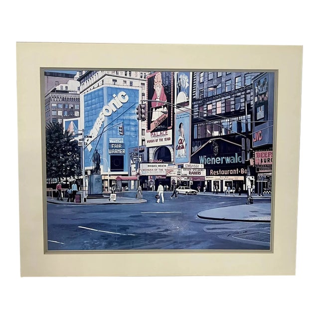 1990s Ken Keeley Times Square Broadway Offset Litho Poster