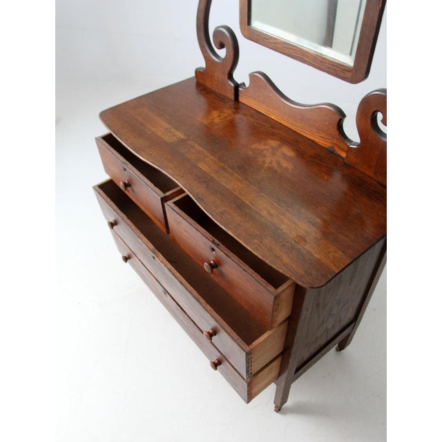 Victorian Antique Victorian Dresser With Beveled Mirror For Sale - Image 3 of 15