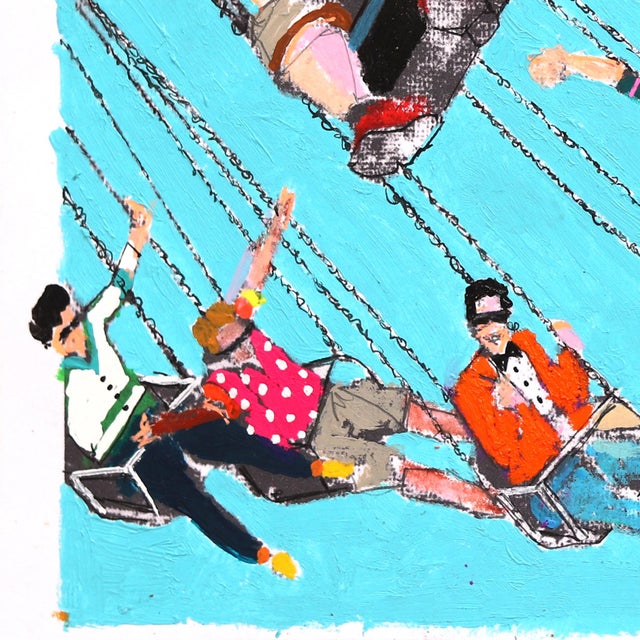 2020s London Ravers #22 - Original Urban Figurative Acrylic Oil Pastel and Graphite Artwork on Paper For Sale - Image 5 of 6