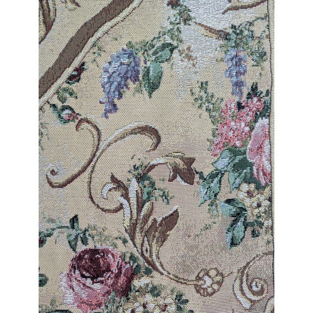 Vintage French Country Botanical Jardin Bouquet Wall Tapestry For Sale - Image 4 of 10