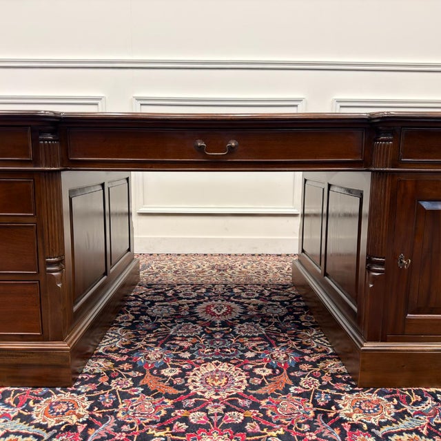 Large Classic English Partnerdesk For Sale - Image 10 of 18