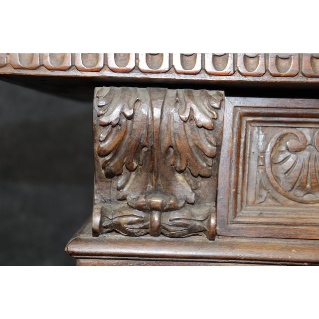 Fine Quality 18th Century Walnut Italian Carved Figural Side Cabinet Commode For Sale - Image 11 of 12