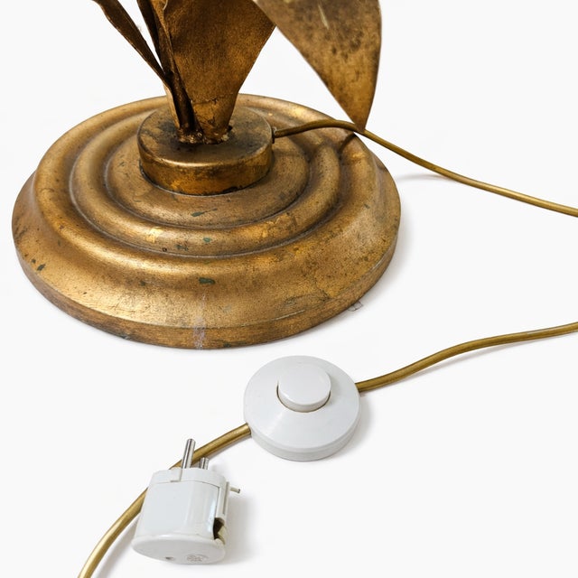 Metal Brass Palm Tree Floor Lamp attributed to Hans Kögl, Germany, 1970s For Sale - Image 7 of 8