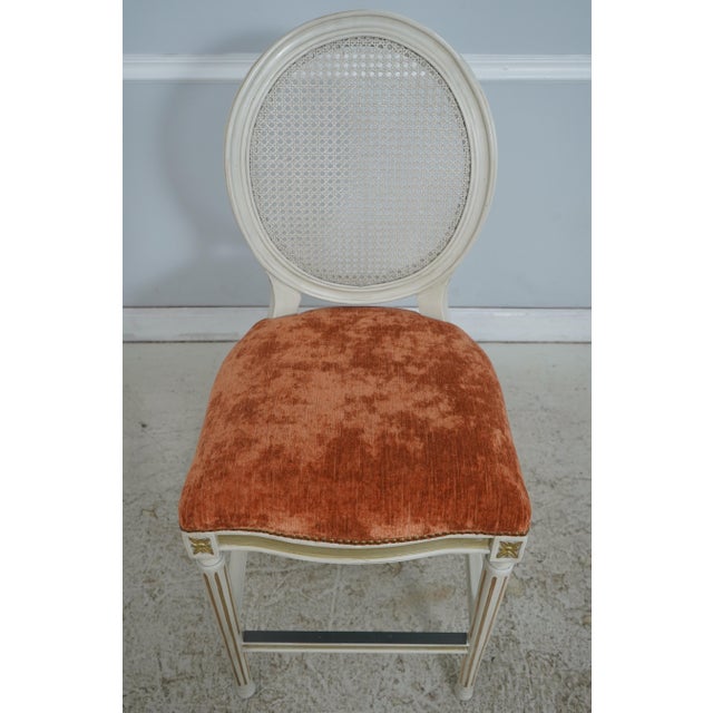Age: Approx. 20 Years Old Details: Bar Stool or Counter Chair Cane Back Gold Accents Quality Construction French Style...