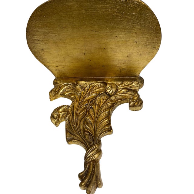 1950s Pair of 1950s Prince of Wales Gilt Gold Wall Scones Brackets For Sale - Image 5 of 7