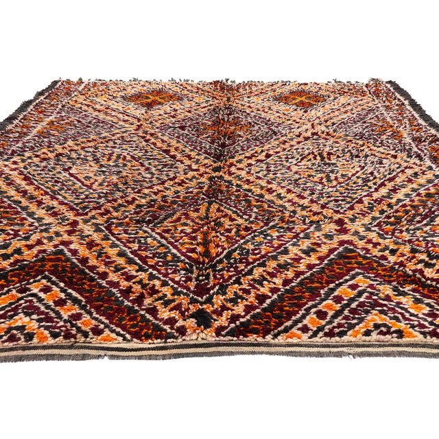 Tribal Vintage Zayane Beni M'Guild Moroccan Rug, 06'09 X 09'07 For Sale - Image 3 of 10