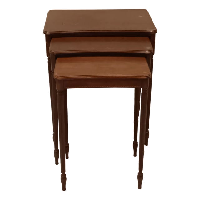 Vintage Mersman Mahogany Nesting Tables, Set of 3 For Sale