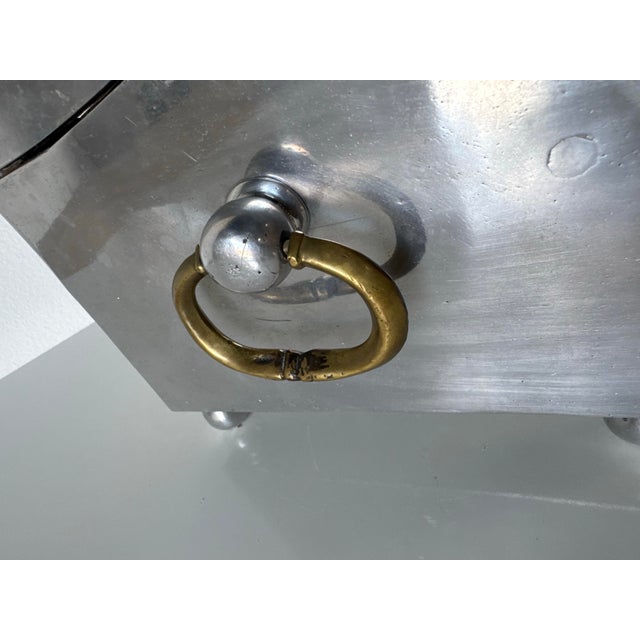 1980s Vintage David Marshall Cast Aluminum & Brass Sculptural Box For Sale - Image 5 of 12