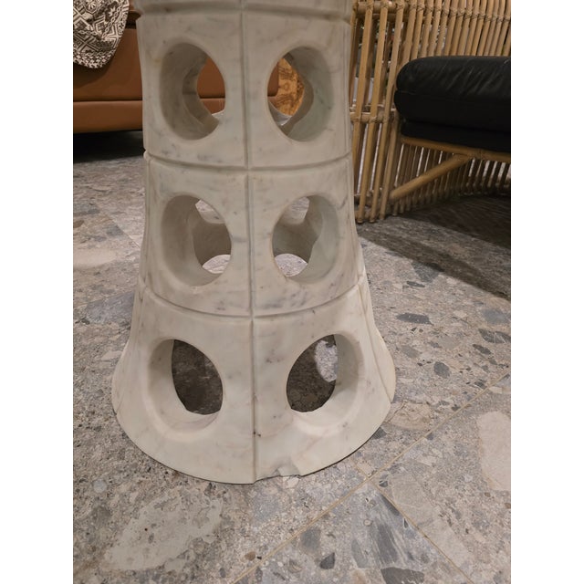 Contemporary Marble Side Table Attributed to Global Views For Sale - Image 9 of 12