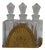 Antique French Art Deco Gilt Bronze Crystal Perfume Decanter Bottle Caddy Set 5" For Sale