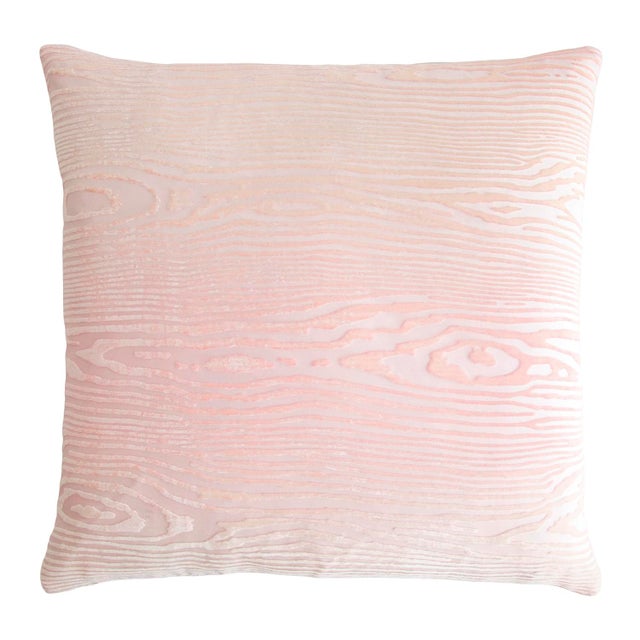 Contemporary Kevin O'Brien Woodgrain Blush Cut Velvet 24" Pillow For Sale - Image 3 of 3