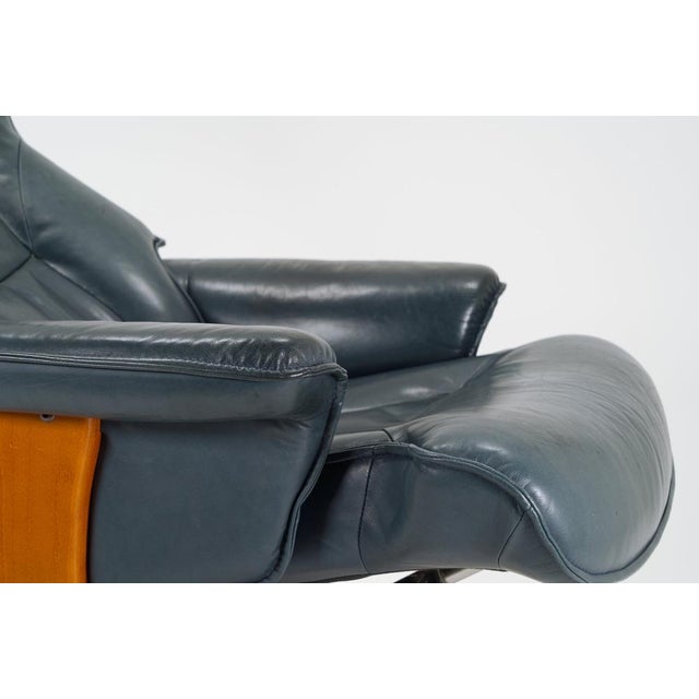 Vintage Scandinavian Adjustable Leather Lounge Chair from Hjellegjerde Møbler, 1980s For Sale - Image 18 of 18