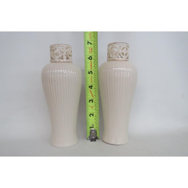 Lenox Lenox China Gatsby Bud Vase Pair of 2 Ivory Porcelain With 24k Gold Detail 4931b For Sale - Image 4 of 14