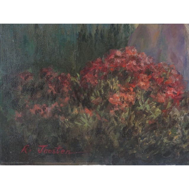 American Mid Century Sierra Mountaintops Landscape in Oil on Canvas by Ralph Edward Joosten For Sale - Image 3 of 5