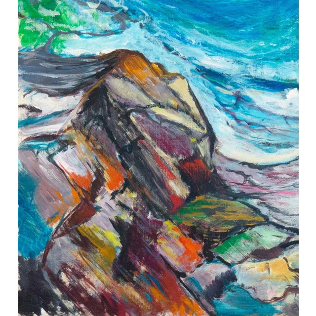 'Wave Off the Coast' by Alberto Conti, California Modernist Seascape, Monterey For Sale - Image 4 of 9