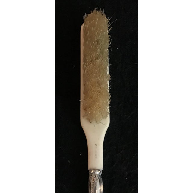 Late 19th Century Small Antique French Silver/Bone Brush For Sale - Image 4 of 9