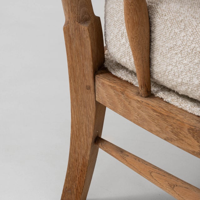 20th Century French Provincial Style Oak Armchair with Sculpted Back and Round For Sale - Image 13 of 18