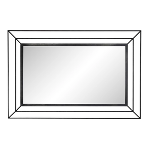 Vintage Sculptural Wrought Iron Floating Frame Wall Mirror