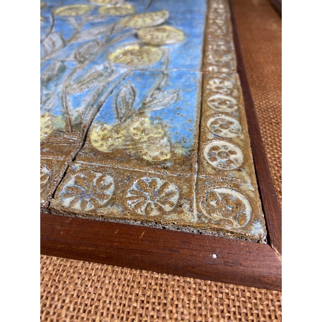 Sculptural Pottery Tile Scene, Framed For Sale - Image 6 of 9