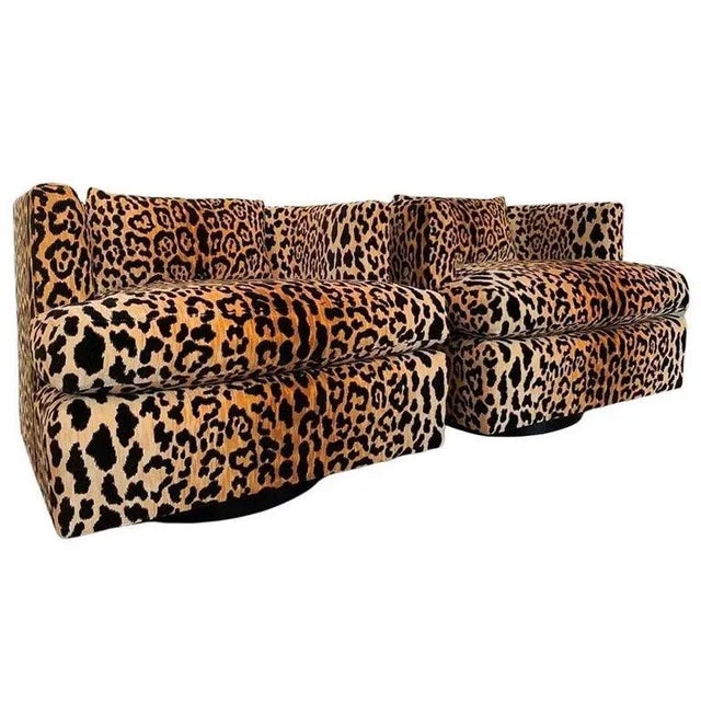 Hexagonal Barrel Back Chairs in Leopard - A Pair For Sale - Image 9 of 9