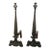 Antique French Second Empire Figural Bronze Andirons With Dolphin Finials 19thC For Sale