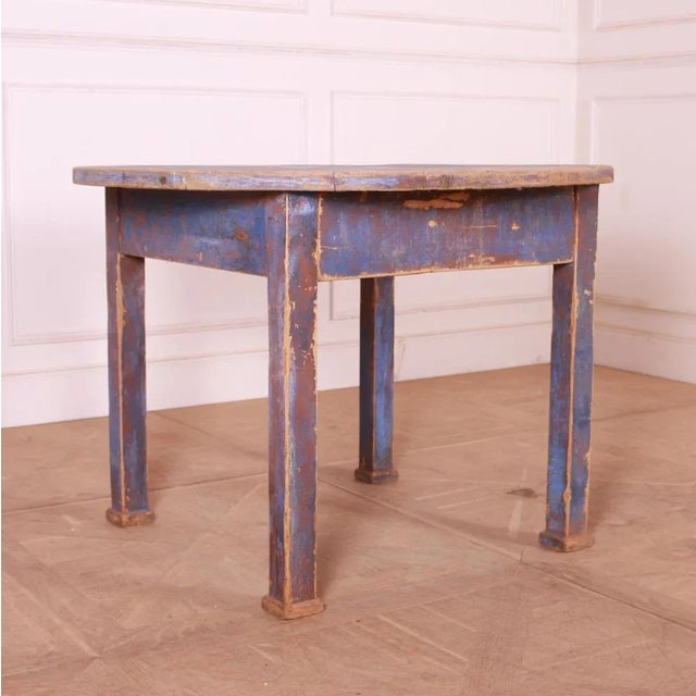 19th C French original painted pine circular dining table. 1860. This piece is designed in the style of the selected...