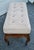 French Country Window Bench Vintage Tufted Upholstered Carved End Stool For Sale - Image 12 of 15