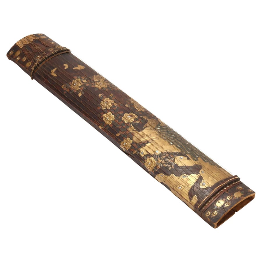 Japanese Meiji Han Koto with Maki-e Lacquer Decoration | Chairish