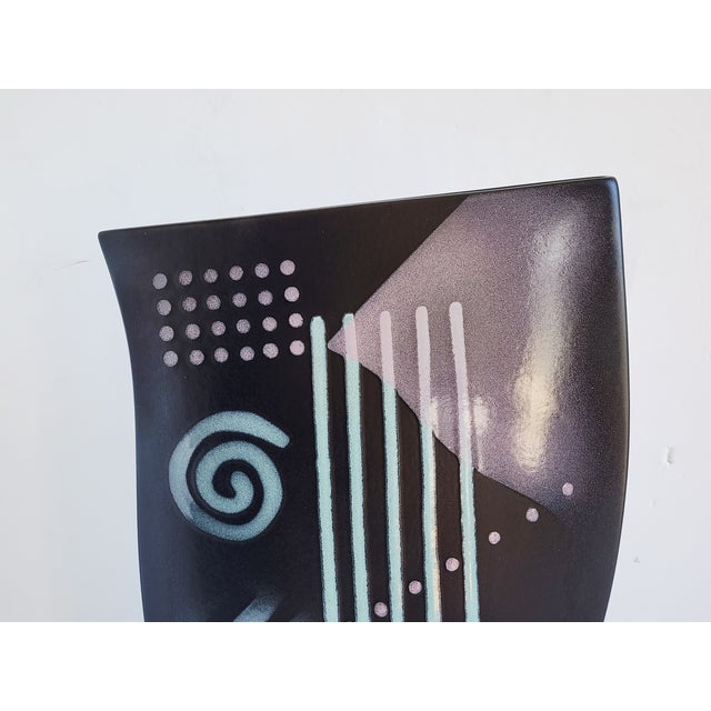 Ceramic Vintage 1990's Post Modern John Brrgen Decorative Vase For Sale - Image 7 of 14