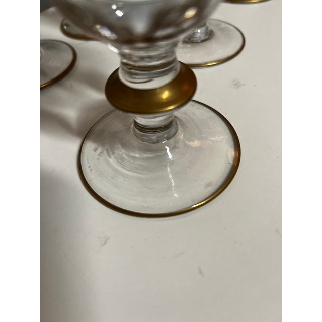 Italian Vintage Medici Artic Italica 14k Gold Swag Design Wine Glasses- Set of 5 For Sale - Image 3 of 5